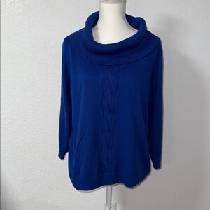 TANJAY Women's Blue Cowl Neck Sweater